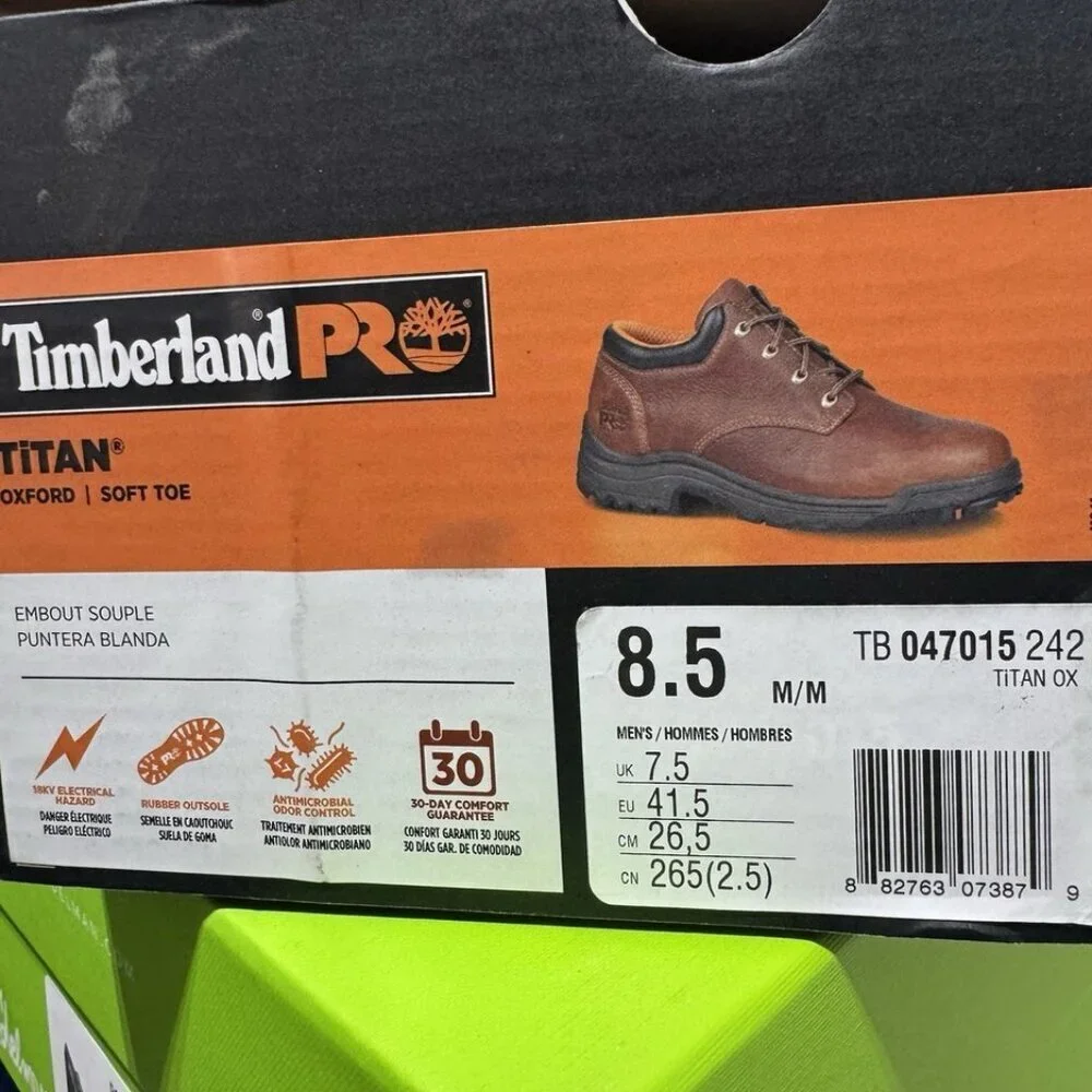 Timberland Pro Mens Titan Oxford Brown Size 8.5 M